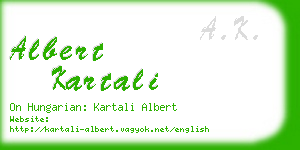 albert kartali business card